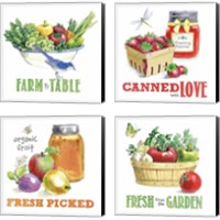 Framed 'Fresh From The Garden 4 Piece Canvas Print Set' border=