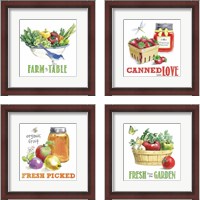 Framed 'Fresh From The Garden 4 Piece Framed Art Print Set' border=