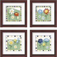 Framed 'Americana Garden With Border 4 Piece Framed Art Print Set' border=