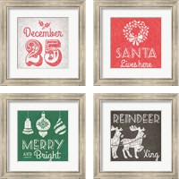 Framed 'Christmas 4 Piece Framed Art Print Set' border=