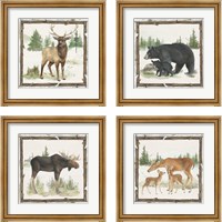 Framed 'Family Cabin 4 Piece Framed Art Print Set' border=