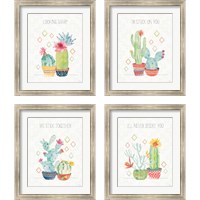 Framed 'Sweet Succulents  4 Piece Framed Art Print Set' border=