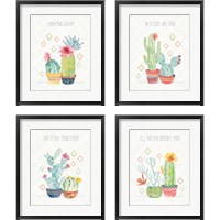 Framed 'Sweet Succulents  4 Piece Framed Art Print Set' border=