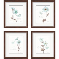 Framed 'Bits of Blue 4 Piece Framed Art Print Set' border=