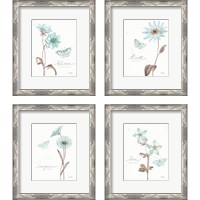 Framed 'Bits of Blue 4 Piece Framed Art Print Set' border=