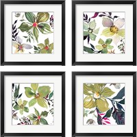 Framed 'Hellebore Ya Doing 4 Piece Framed Art Print Set' border=