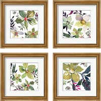 Framed 'Hellebore Ya Doing 4 Piece Framed Art Print Set' border=