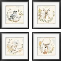 Framed 'Woodland Wreath 4 Piece Framed Art Print Set' border=