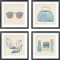 Framed 'Must Have Fashion 4 Piece Framed Art Print Set' border=