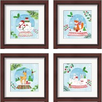 Framed 'Snow Globe Animals 4 Piece Framed Art Print Set' border=