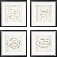 Framed 'Floursack Florals 4 Piece Framed Art Print Set' border=