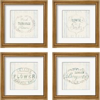 Framed 'Floursack Florals 4 Piece Framed Art Print Set' border=