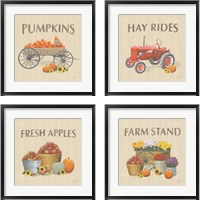 Framed 'Heartland Harvest Moments 4 Piece Framed Art Print Set' border=