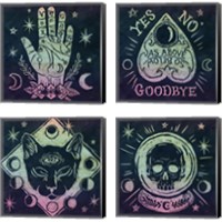 Framed 'Mystical Halloween Jewel  4 Piece Canvas Print Set' border=