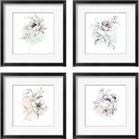 Framed 'Sketchbook Garden 4 Piece Framed Art Print Set' border=