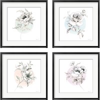 Framed 'Sketchbook Garden 4 Piece Framed Art Print Set' border=