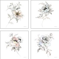 Framed 'Sketchbook Garden 4 Piece Art Print Set' border=