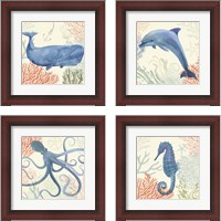 Framed 'Underwater Whimsy 4 Piece Framed Art Print Set' border=