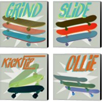 Framed 'SK8R  4 Piece Canvas Print Set' border=