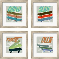 Framed 'SK8R  4 Piece Framed Art Print Set' border=