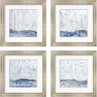 Framed 'Blue Highlands  4 Piece Framed Art Print Set' border=