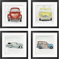 Framed 'Classic Autos 4 Piece Framed Art Print Set' border=