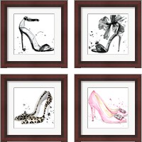 Framed 'Glamourous  4 Piece Framed Art Print Set' border=