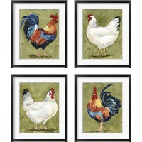 Framed 'Chicken Scratch 4 Piece Framed Art Print Set' border=