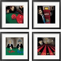 Framed 'Table Games 4 Piece Framed Art Print Set' border=