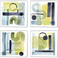 Framed 'Refractions  4 Piece Canvas Print Set' border=