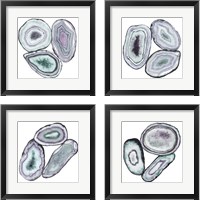 Framed 'Geode Gems  4 Piece Framed Art Print Set' border=