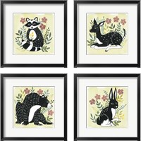 Framed 'Floral Forester 4 Piece Framed Art Print Set' border=