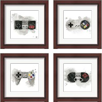 Framed 'Gamer  4 Piece Framed Art Print Set' border=