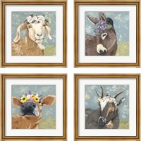 Framed 'Farm Fun 4 Piece Framed Art Print Set' border=