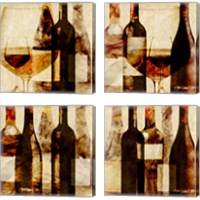 Framed 'Smokey Wine 4 Piece Canvas Print Set' border=