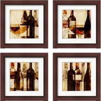 Framed 'Smokey Wine 4 Piece Framed Art Print Set' border=