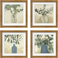 Framed 'Greenery Still Life 4 Piece Framed Art Print Set' border=