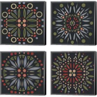 Framed 'Folk Mandala 4 Piece Canvas Print Set' border=