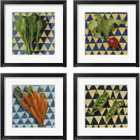 Framed 'Geo Veggies 4 Piece Framed Art Print Set' border=