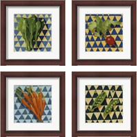 Framed 'Geo Veggies 4 Piece Framed Art Print Set' border=