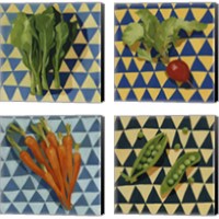 Framed 'Geo Veggies 4 Piece Canvas Print Set' border=