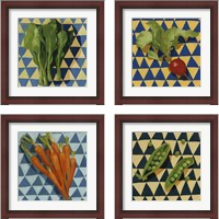 Framed 'Geo Veggies 4 Piece Framed Art Print Set' border=