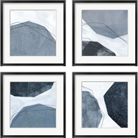 Framed 'Adjacent Abstraction  4 Piece Framed Art Print Set' border=