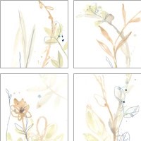 Framed 'Botany Gesture 4 Piece Art Print Set' border=