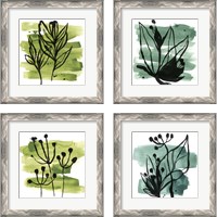 Framed 'Tropical Sumi-e 4 Piece Framed Art Print Set' border=