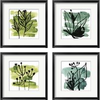 Framed 'Tropical Sumi-e 4 Piece Framed Art Print Set' border=