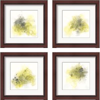 Framed 'Citron Cloud 4 Piece Framed Art Print Set' border=