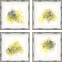 Framed 'Citron Cloud 4 Piece Framed Art Print Set' border=