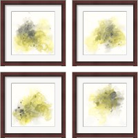 Framed 'Citron Cloud 4 Piece Framed Art Print Set' border=