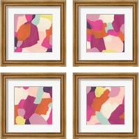 Framed 'Pink Slip 4 Piece Framed Art Print Set' border=